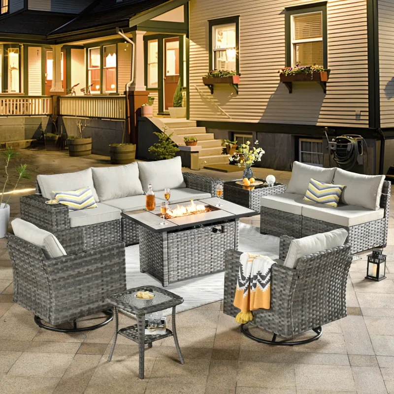 Bobia 7 - Person Outdoor Seating Group with Cushions