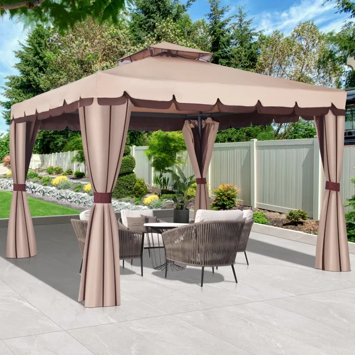 Aluminum Patio Gazebo  9.84' W x 9.84' D