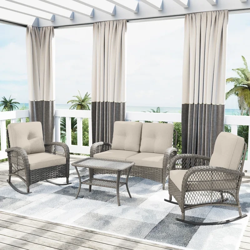 Lynnsay 4 - Person Outdoor Seating Group with Cushions