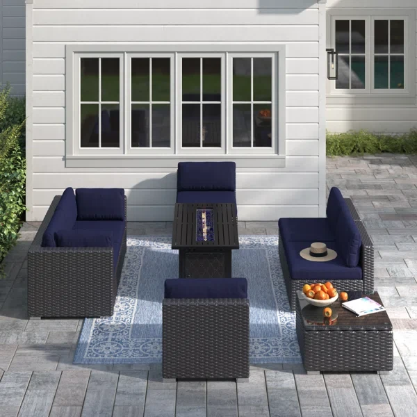 Argyri 6 - Person Outdoor Seating Group with Cushions