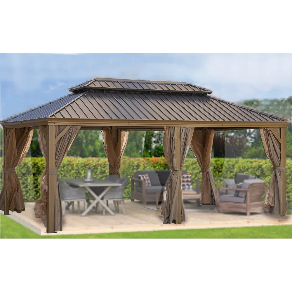 19.5 Ft. W x 12 Ft. D Metal Patio Gazebo