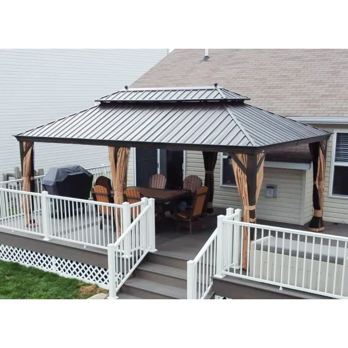 10ft. H × 20ft. W × 12ft. D Aluminum Patio Gazebo