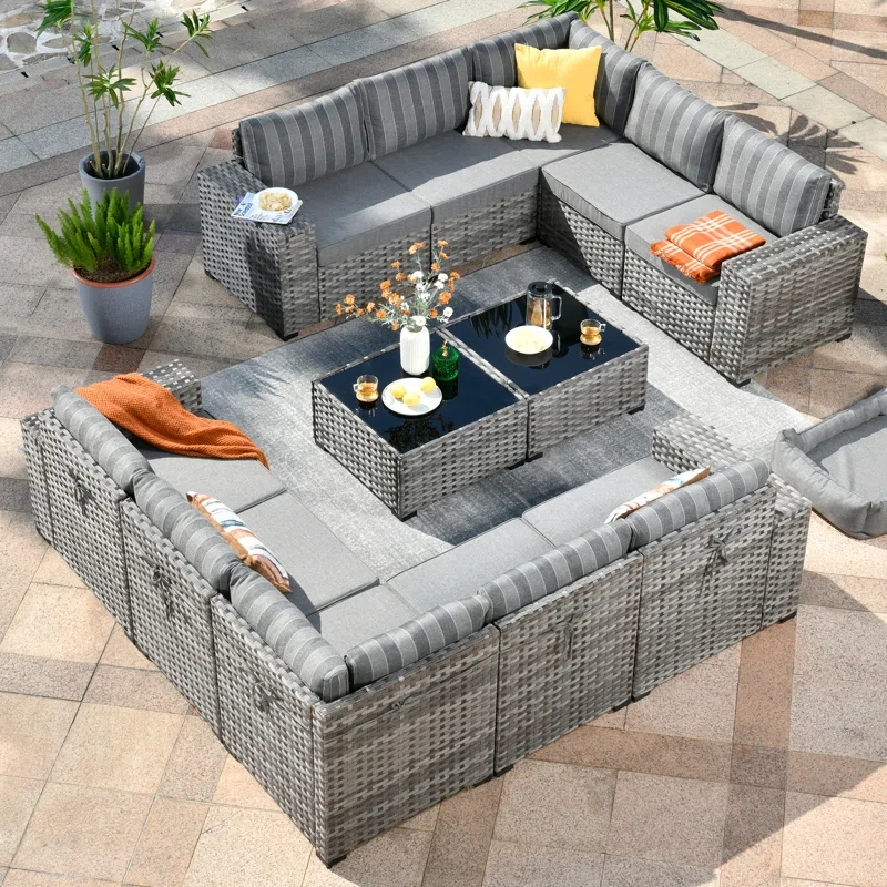 Evanna 10 - Person Outdoor Seating Group with Cushions