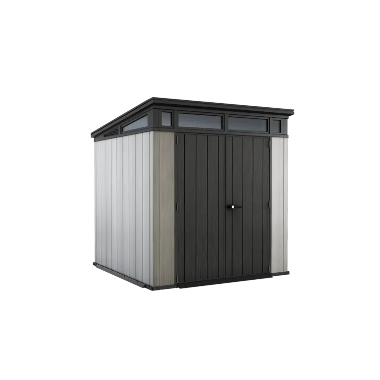 Keter Artisan 7x7 ft. Modern Resin Outdoor Storage Shed With Floor for Patio Furniture and Tools