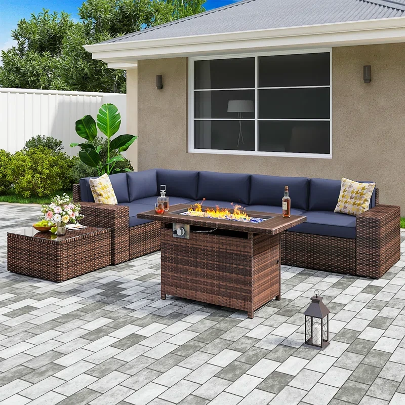 Lekesia 7 Piece Sofa Seating Group with Cushions