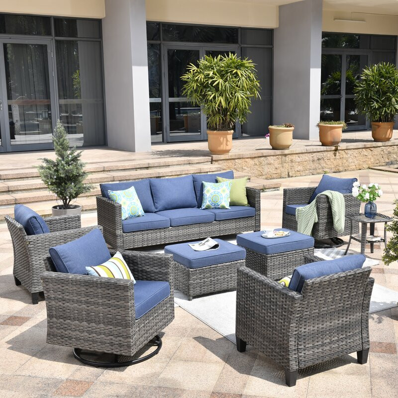 7 - Person Outdoor Seating Group with Cushions