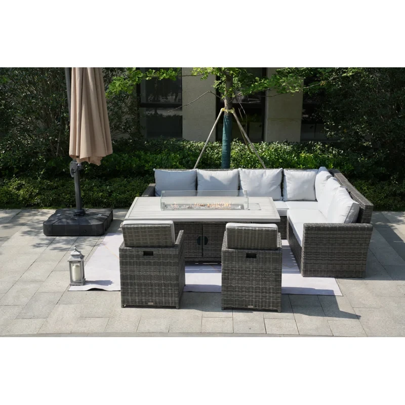 Alseepa 8 - Person Outdoor Seating Group with Cushions