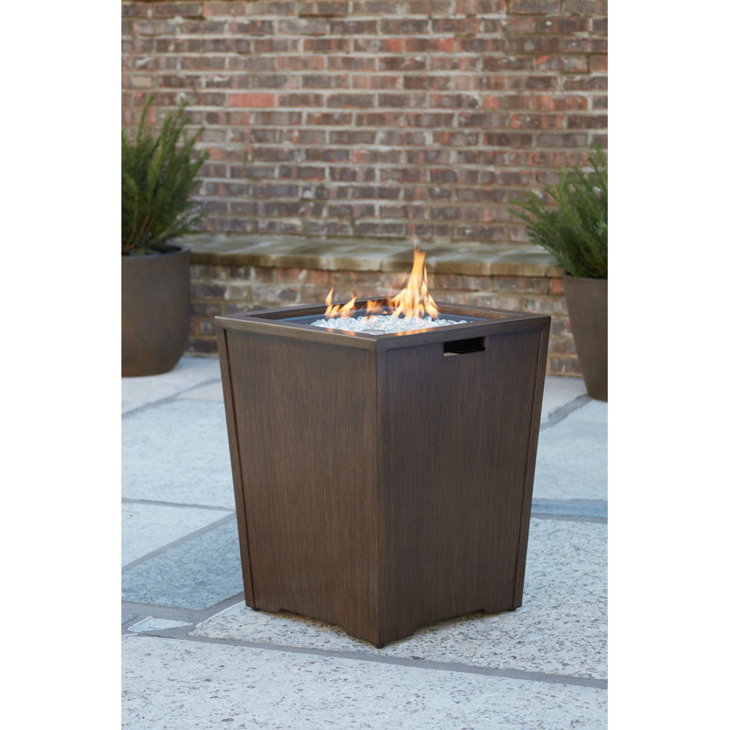 Liko 24.02" H x 18.9" W Aluminum Propane Outdoor Fire Pit Table with Lid