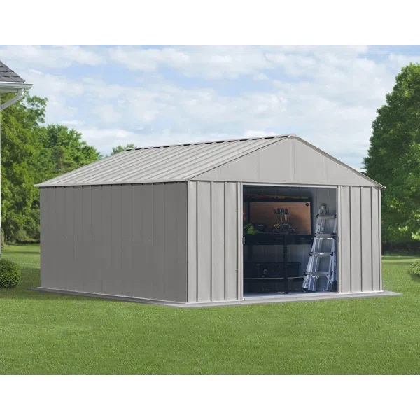 12 ft. W x 12 ft. D Galvanized Steel Storage Shed