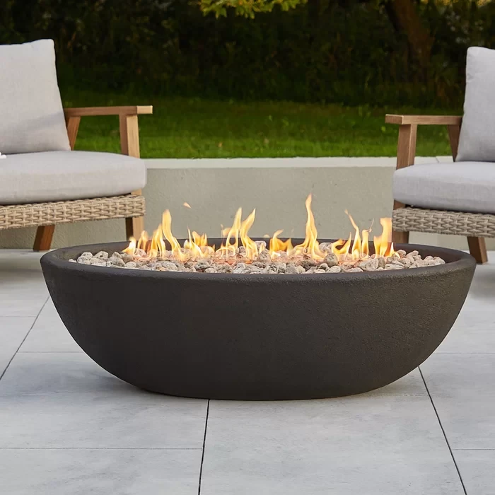 RIVERSIDE Oval Propane Fire Bowl by Real Flame15.25" H x 48.25" W x 28.25" D