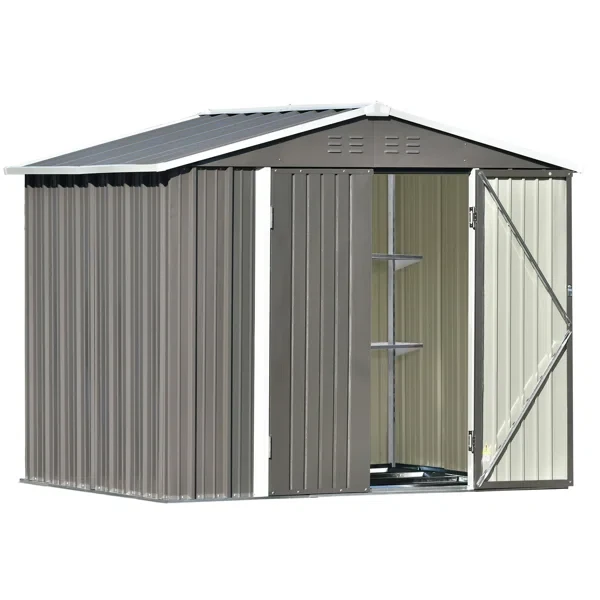 8 ft. x 6 ft. Steel Horizontal Storage Shed