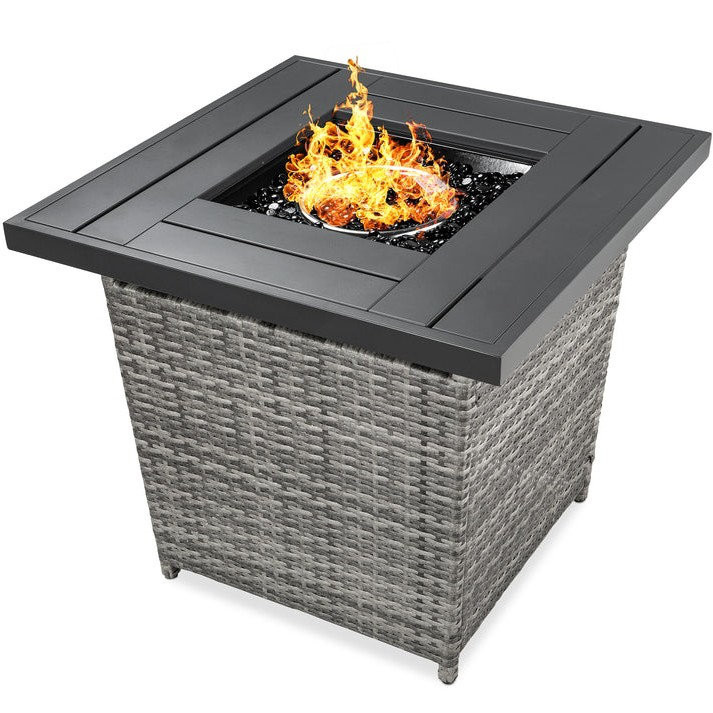 25" H x 28" W Steel Propane Outdoor Fire Pit Table