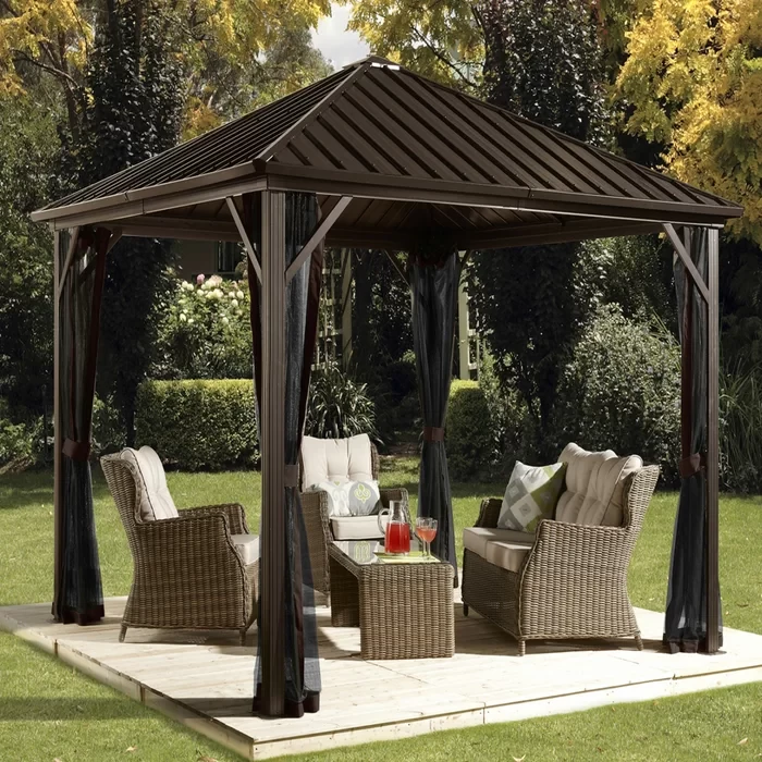 Dakota 8 Ft. W x 8 Ft. D Aluminum Patio Gazebo  8 ft. x 8 ft.