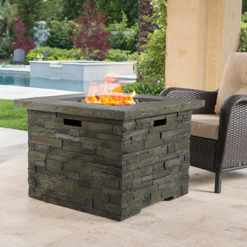 Altair 24.5'' H x 33'' W Concrete Propane Outdoor Fire Pit Table