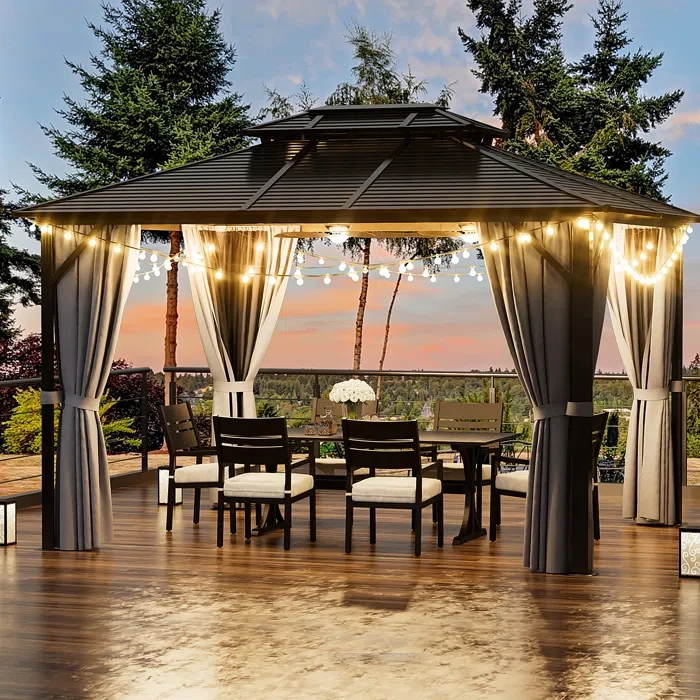 12 Ft. W x 10 Ft. D Aluminum Patio Gazebo