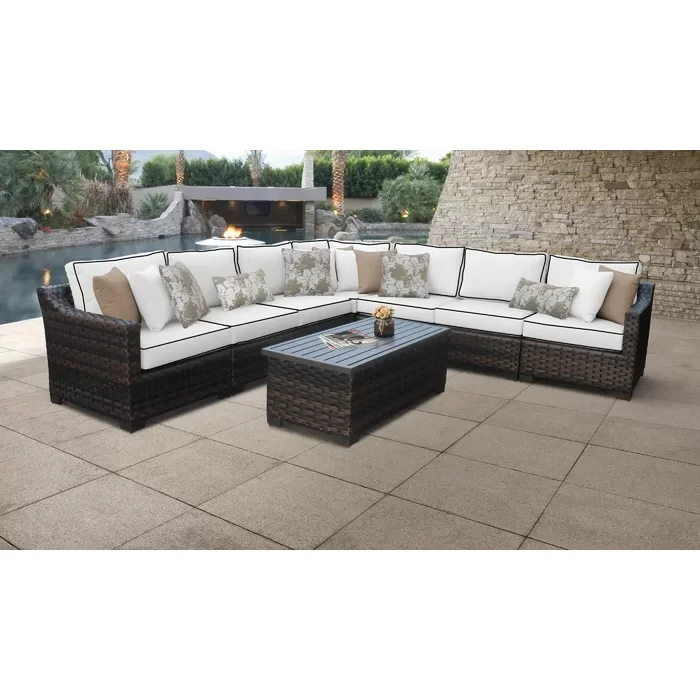 Aelwen 7 - Person Outdoor Seating Group with Cushions