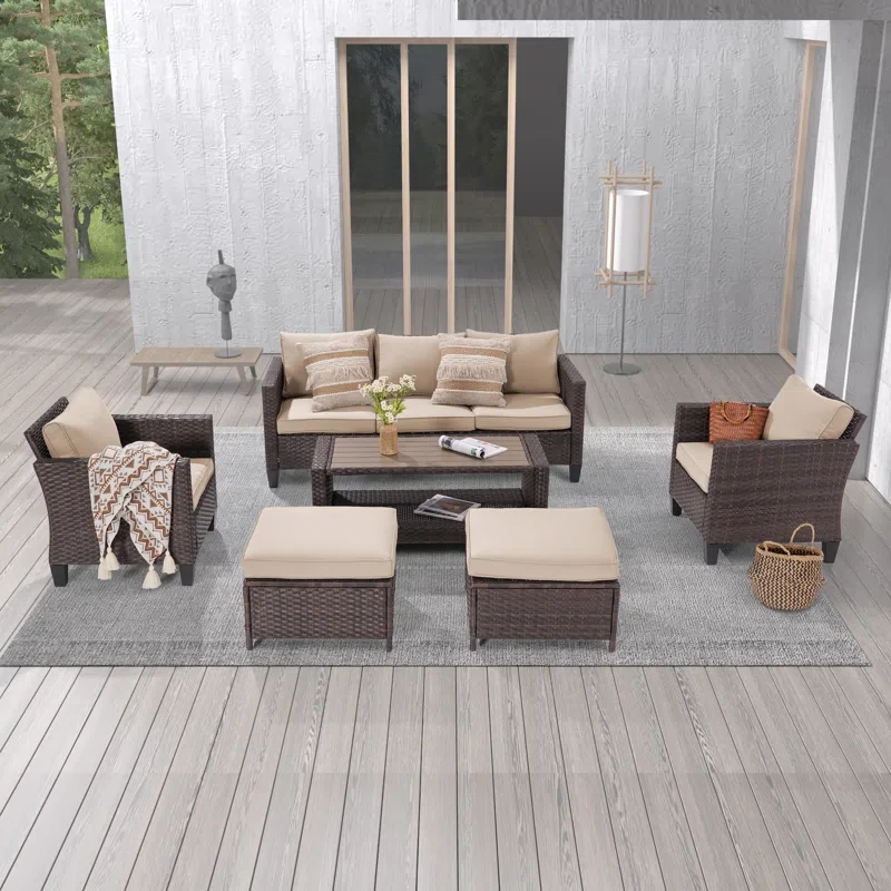 Ashraf 5 - Person Outdoor Seating Group with Cushions