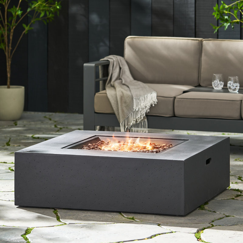 Rossy 12.5" H Concrete Propane Outdoor Fireplace