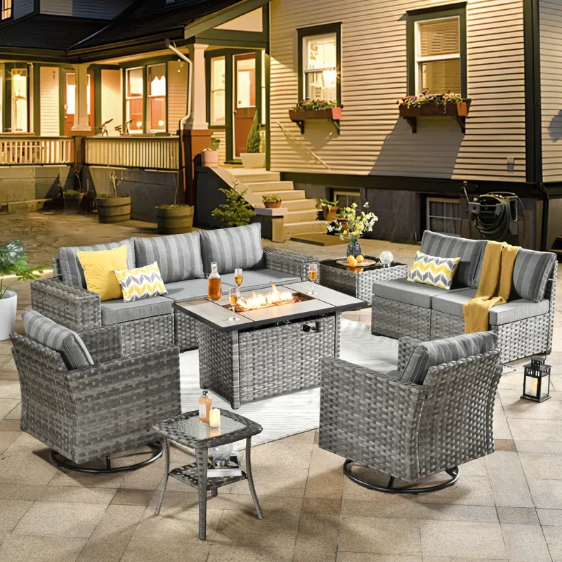 Bobia 7 - Person Outdoor Seating Group with Cushions