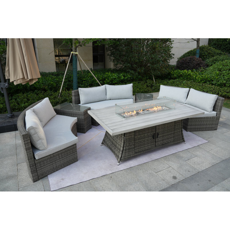 Alseepa 6 - Person Outdoor Seating Group with Cushions