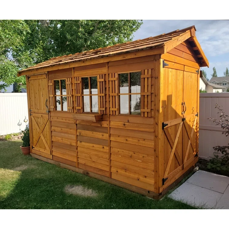 Boathouse 12 ft. W x 6 ft. D Western Red CedarWood Traditional Storage Shed