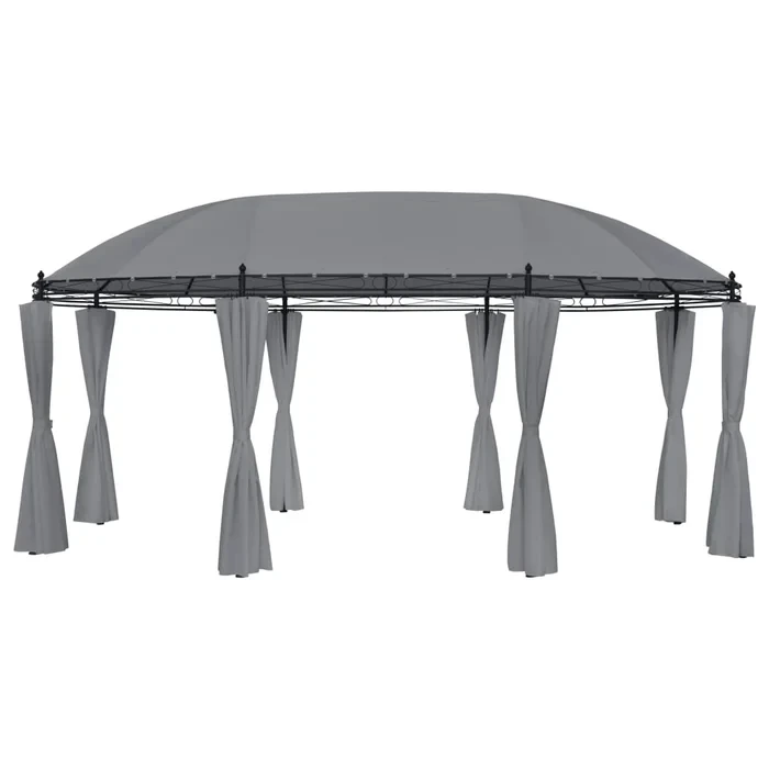 Manitou Gazebo with Curtains 204.7" x 137.4" x 100.4" Anthracite