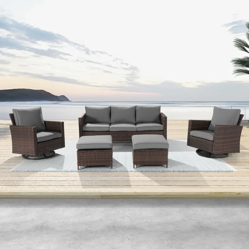 Harloe 5 - Person Outdoor Seating Group with Cushions