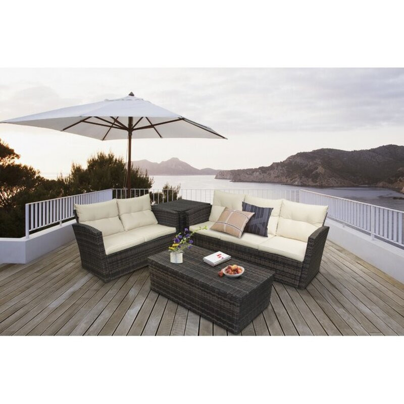 Adanely 5 - Person Outdoor Seating Group with Cushions