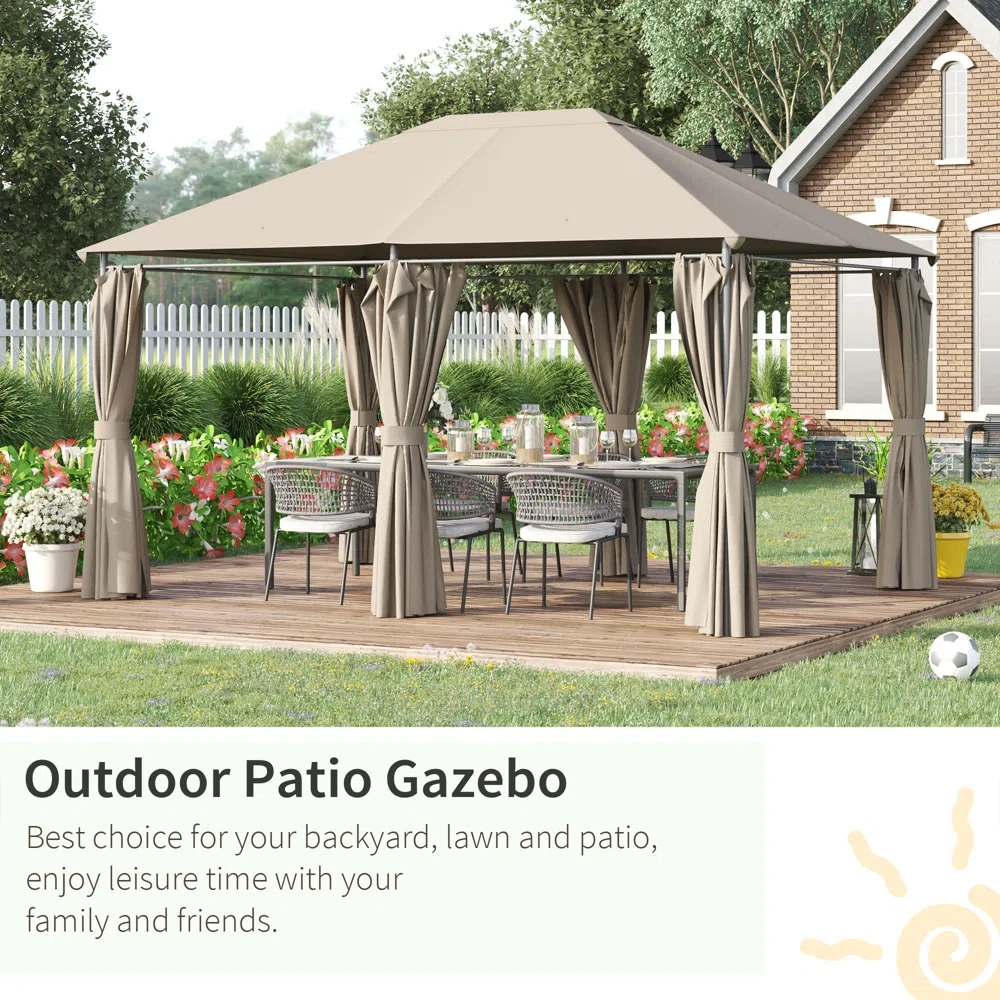 13 Ft. W x 10 Ft. D Steel Patio Gazebo