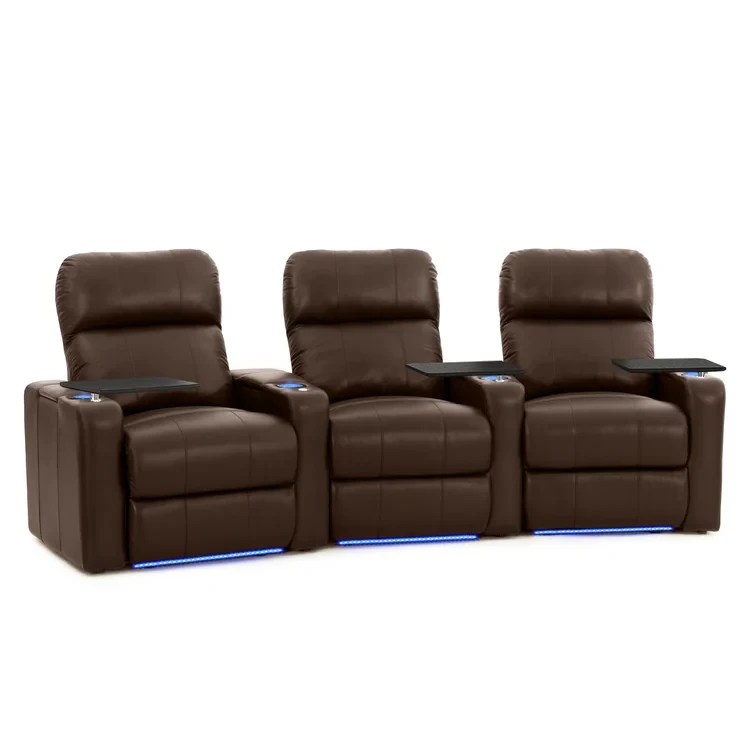 Turbo Upholstered Home Theater Seating with Cup Holder