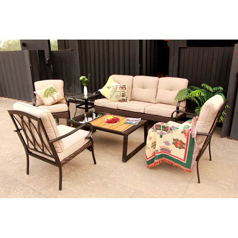 Amairany 6 - Person Outdoor Seating Group with Cushions