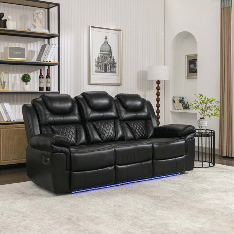 Krut Faux Leather Home Theater Seating with Cup Holder