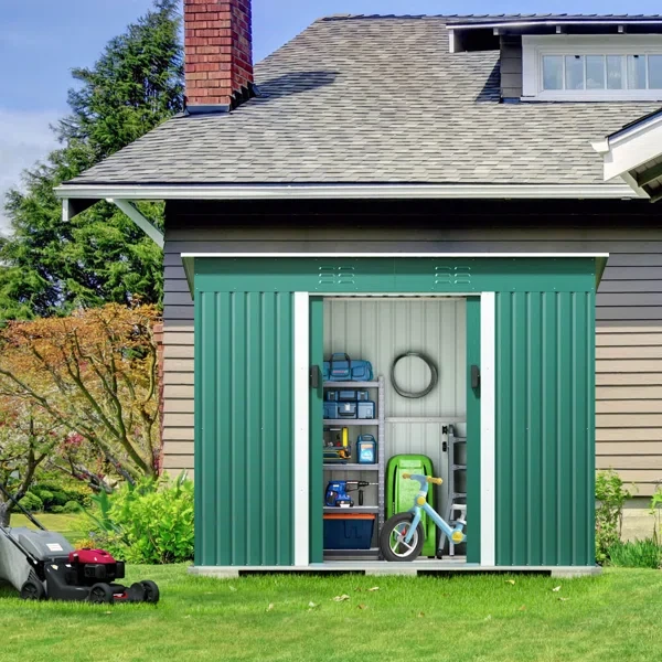 9 ft. W x 4 ft. D Metal Lean-To Storage Shed