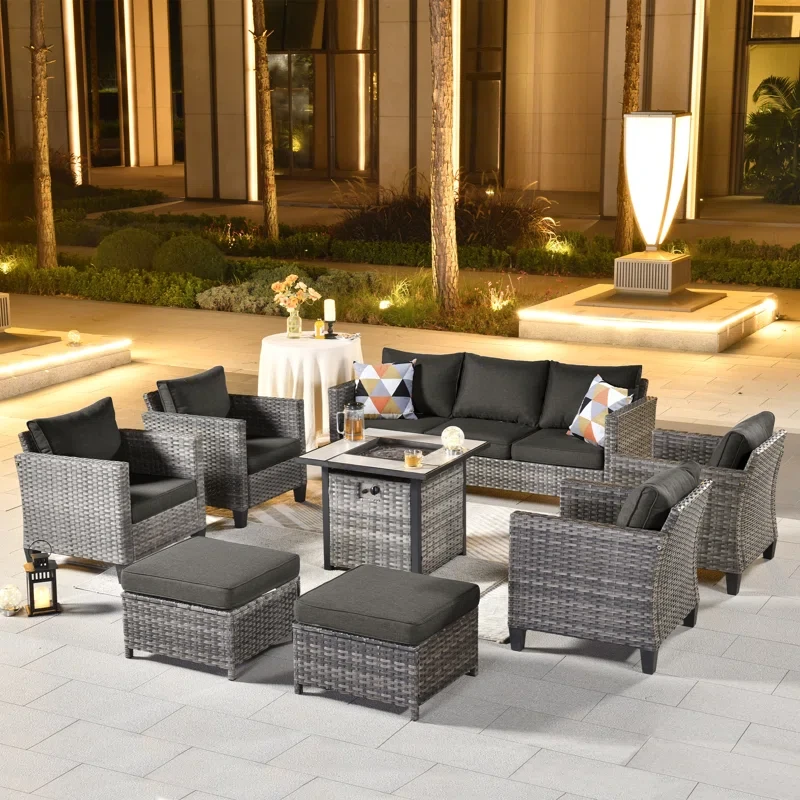 Allcot 9 - Person Outdoor Seating Group with Cushions