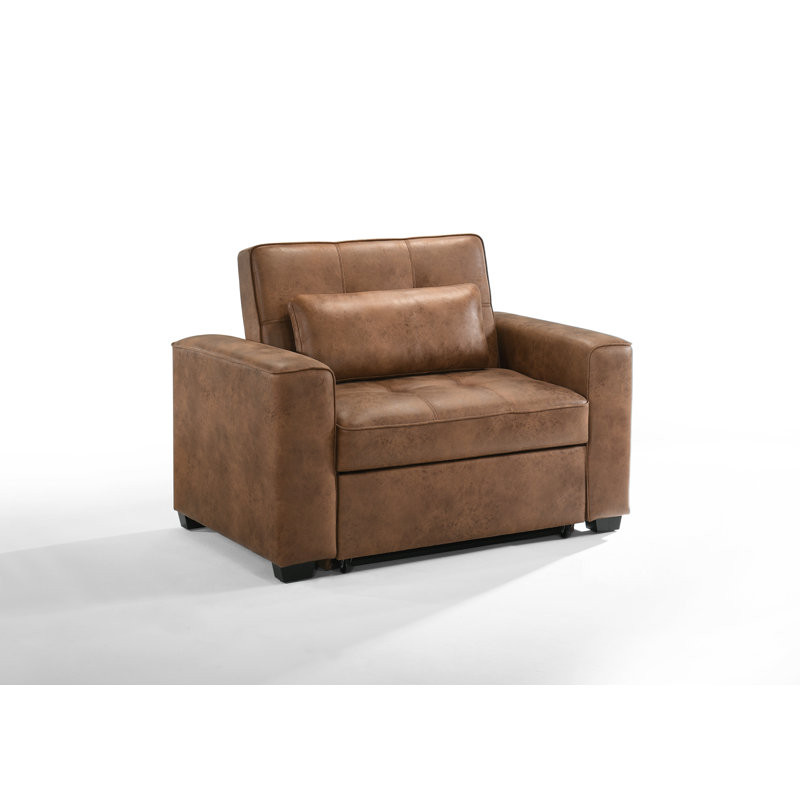 Ridgehaven 55'' Faux Leather Reclining Sleeper Sofa