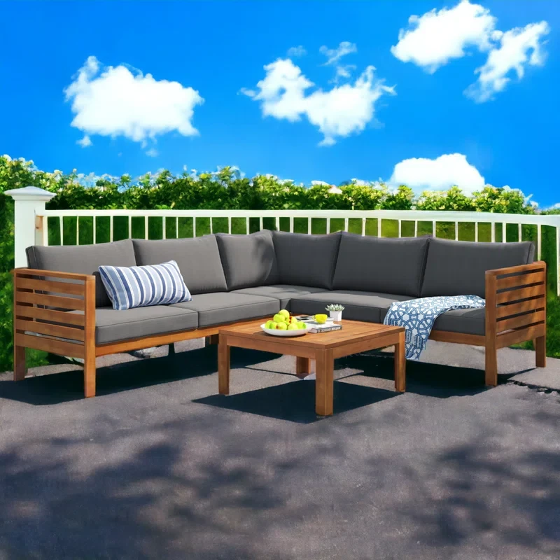 4 Piece Sectional Seating Group with Cushions