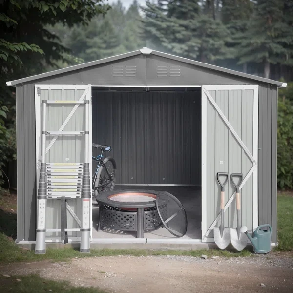 8 ft. W x 10 ft. D Metal Storage Shed