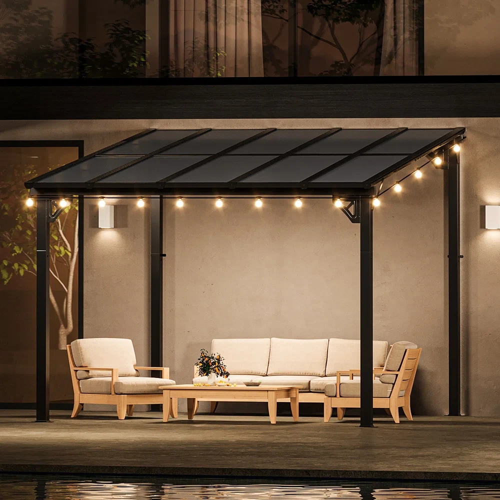 12 Ft. W X 10 Ft. D Aluminum Pergola With Canopy