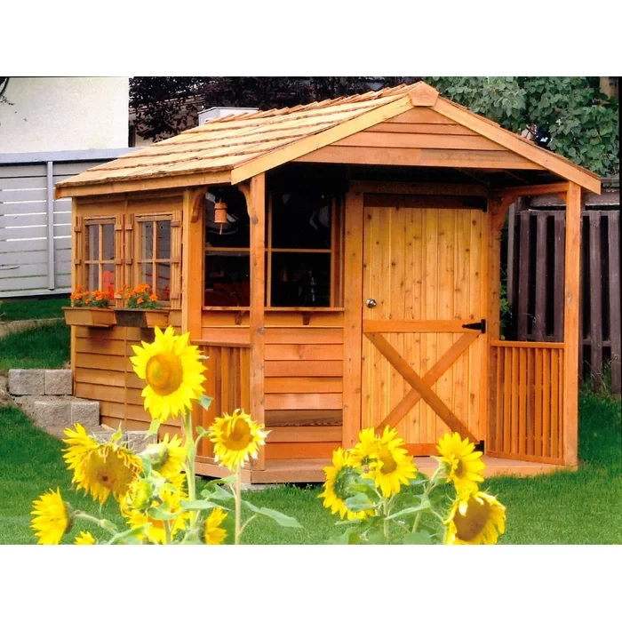 Clubhouse 8ft W x 12ft D Western Red Cedar Wood Storage Shed