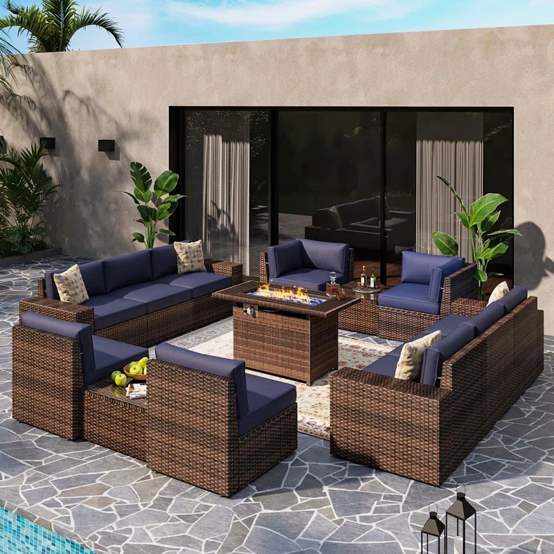 Lekeysha 10 - Person Outdoor Seating Group with Cushions