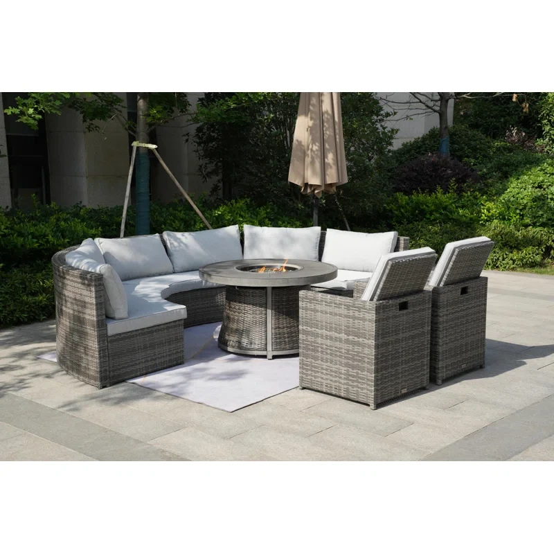 Areefa 8 - Person Outdoor Seating Group with Cushions