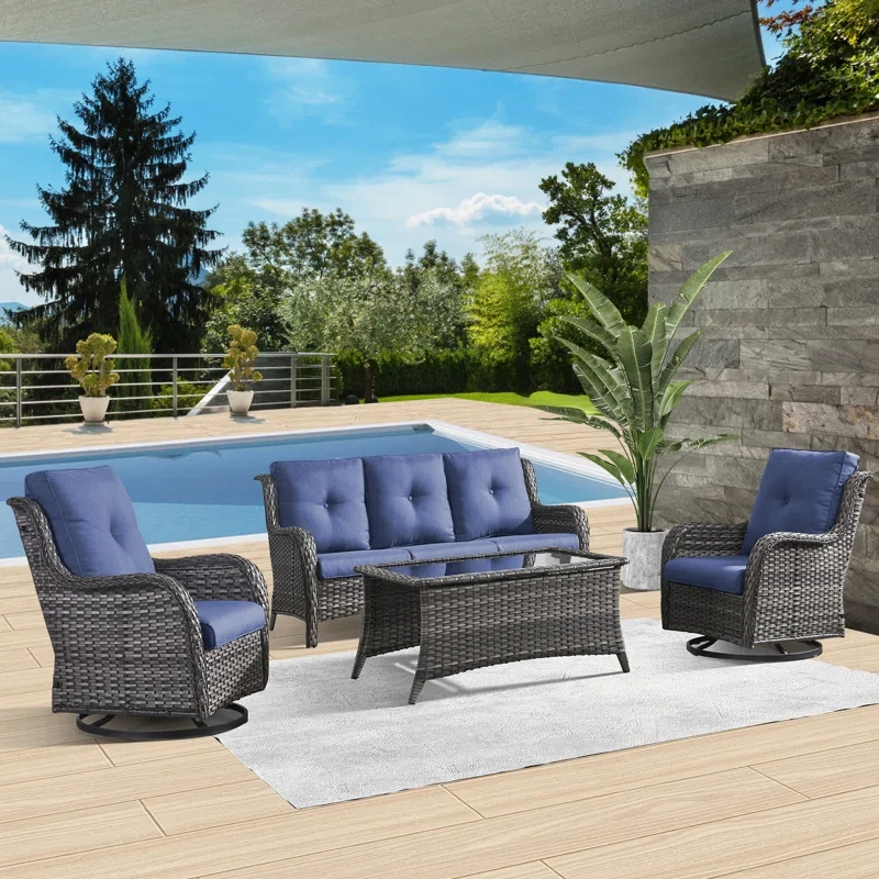 Avimael 5 - Person Outdoor Seating Group with Cushions