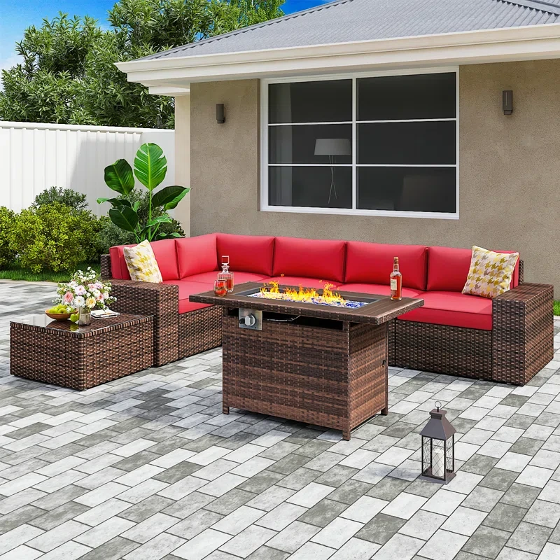 Lekesia 7 Piece Sofa Seating Group with Cushions