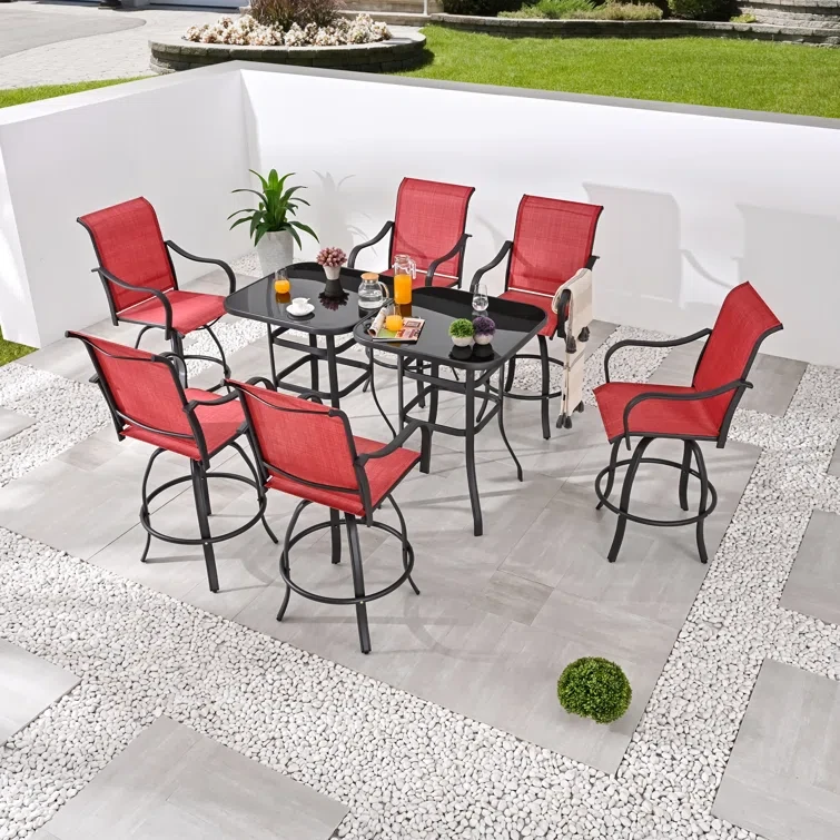 Oberon Outdoor 6-Person High Seating Bistro Dining Set