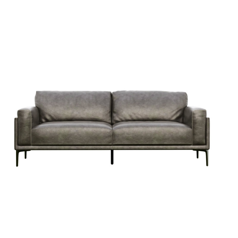 Wallace & Bay Onyx Leather Sofa