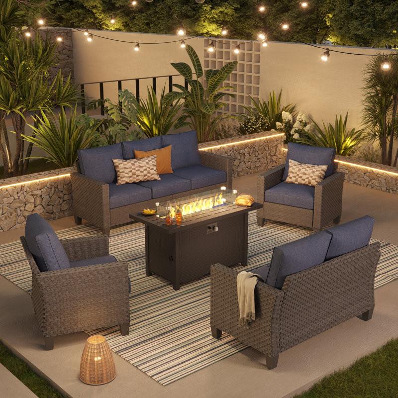 7 - Person Outdoor Seating Group With Cushions