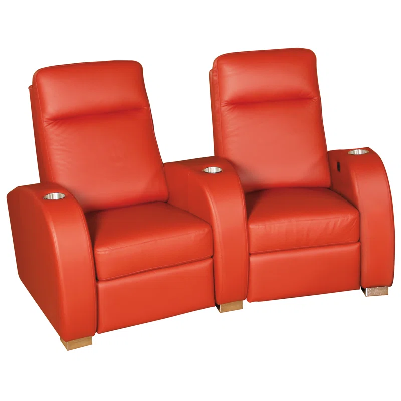 Olympia Leather Home Theater Seating with Cup Holder