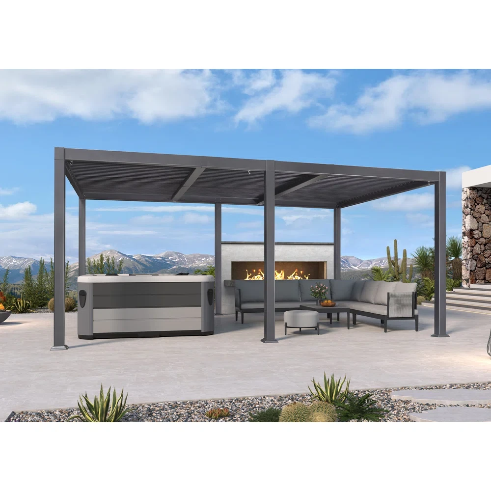 17.5 Ft. W x 11.4 Ft. D Aluminum Louvered Pergola