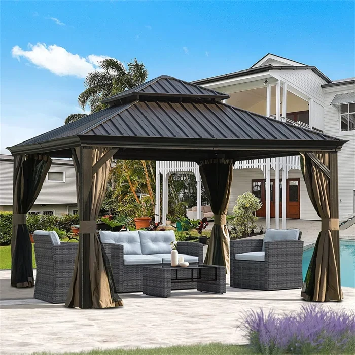 Lucio 12 Ft. W x 12 Ft. D Aluminum Patio Gazebo