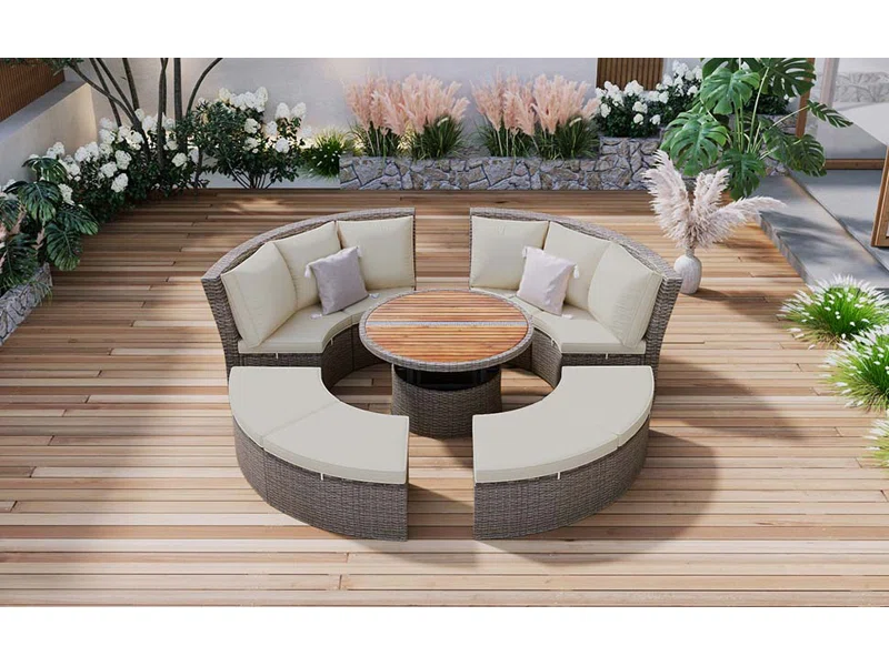 Ludowici 8 - Person Outdoor Seating Group with Cushions